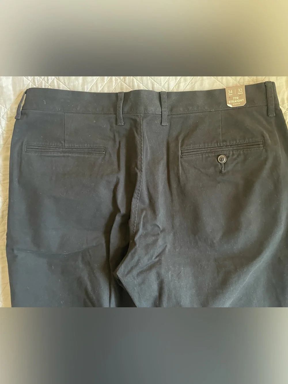 J. Crew 770M Straight-fit stretch chino pant in Black Size 34/32 NWT $98 AR886